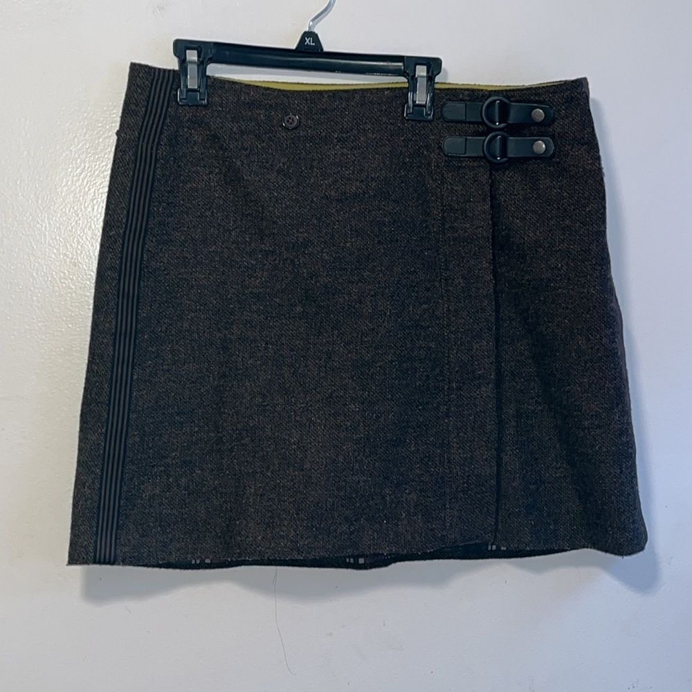 EXCELLENT CONDITION LARGE RARE PRANA QUINCY TWEED WOOL BLEND LINED WRAP SKIRT - Picture 2 of 8